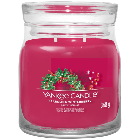 Yankee Candle Sparkling Winterberry Medium Signature Jar Candle