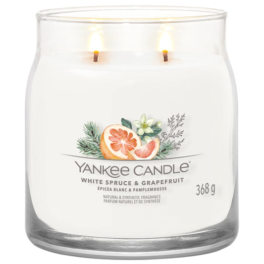 Yankee Candle White Spruce & Grapefruit Medium Signature Jar Candle