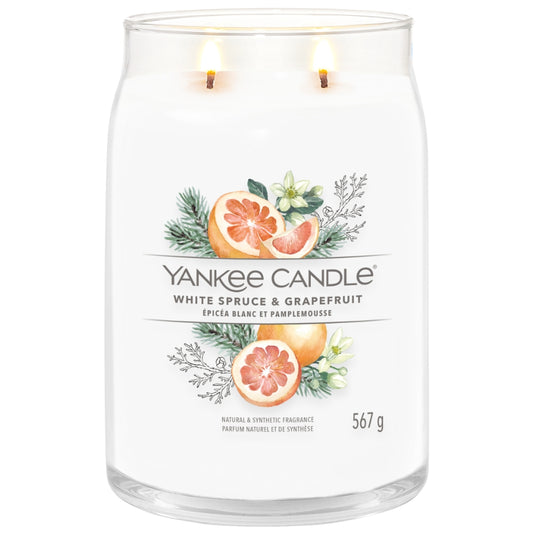 Yankee Candle White Spruce & Grapefruit Large Signature Jar Candle