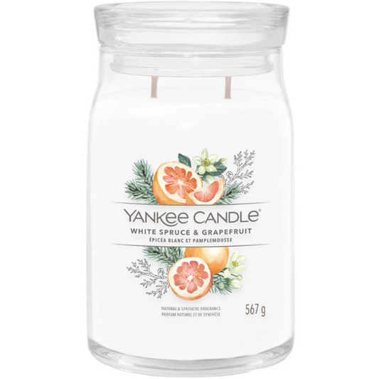 Yankee Candle White Spruce & Grapefruit Large Signature Jar Candle