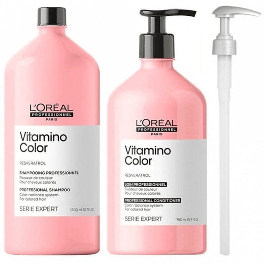 L'Oreal Professionnel Serie Expert Vitamino Colour Radiance Shampoo 1500ml & Conditioner 750ml Twin