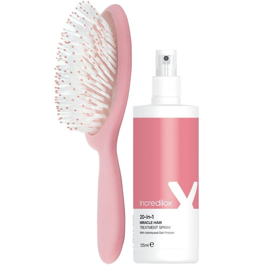 Incredilox 20-In-1 Miracle Hair Treatment Spray 125ml & Detangling Hair Brush Duo