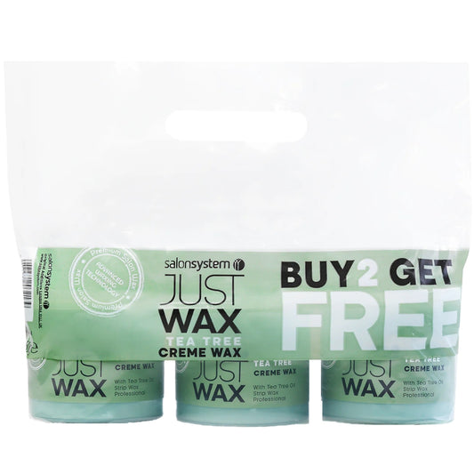 Salon System Just Wax Tea Tree Creme Wax Trio Pack 3 x 450g