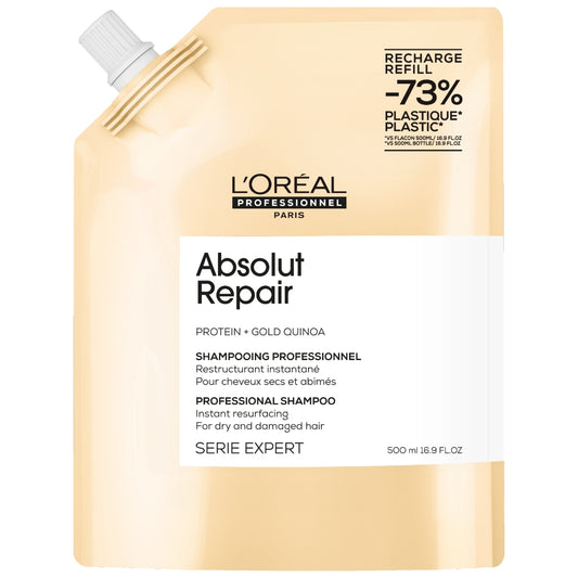 L'Oreal Professionnel Serie Expert Absolut Repair Protein + Gold Quinoa Instant Resurfacing Shampoo Refill Pouch 1500ml