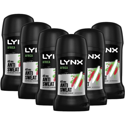 Lynx 48h Africa Anti-Perspirant Stick Multipack 6 x 50ml