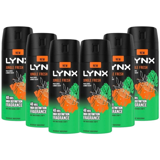 Lynx 48h Jungle Fresh Deodorant Body Spray Multipack 6 x 150ml