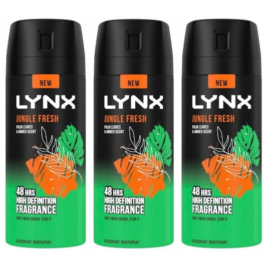 Lynx 48h Jungle Fresh Deodorant Body Spray Trio 3 x 150ml