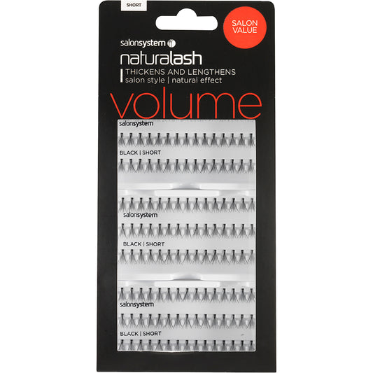 Salon System Naturalash Individual Lashes Black Short 3 Pack