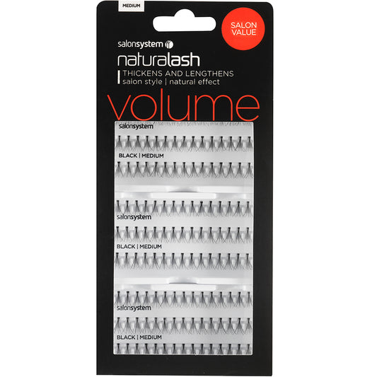 Salon System Naturalash Individual Lashes Black Medium 3 Pack