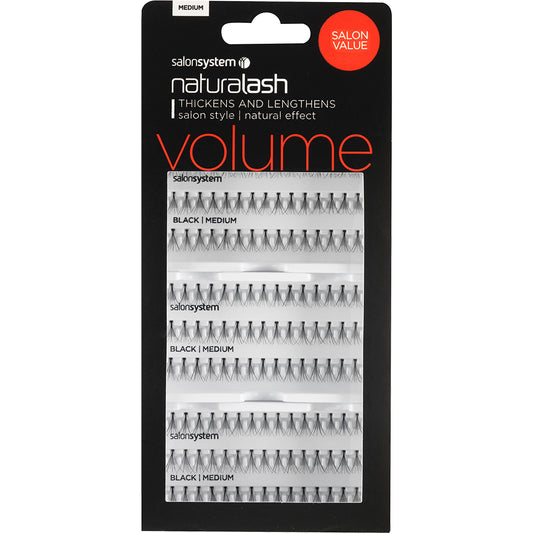 Salon System Naturalash Individual Lashes Black Medium 6 Pack