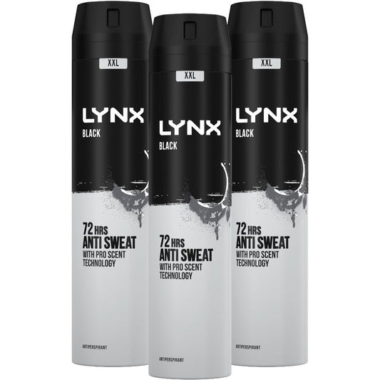 Lynx 72h Black Frozen Pear & Cedarwood Anti-Perspirant Deodorant Trio 3 x 250ml