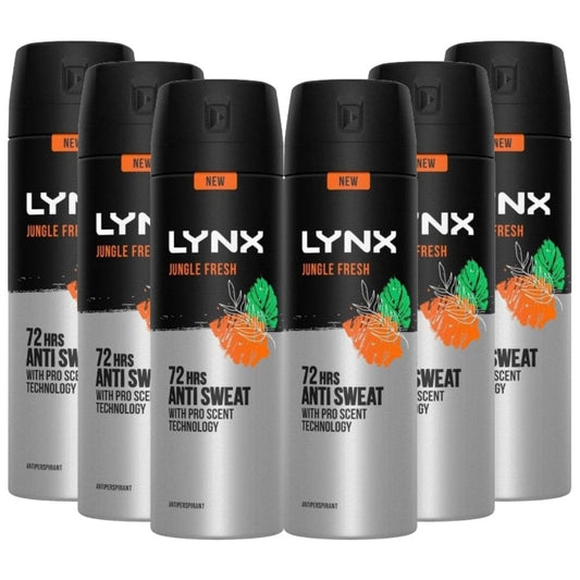 Lynx 72h Jungle Fresh Anti-Perspirant Deodorant Multipack 6 x 150ml