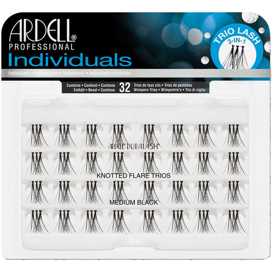 Ardell Professional Duralash Knotted Flares Trio Individual Lashes Medium Black