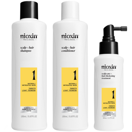 Nioxin System 1 Hair Starter Kit for Natural Hair with Light Thinning