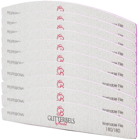 Glitterbels Nail File 180/180 Grit Pack of 10