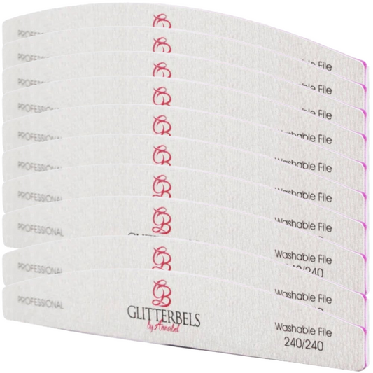 Glitterbels Nail File 240/240 Grit Pack of 10