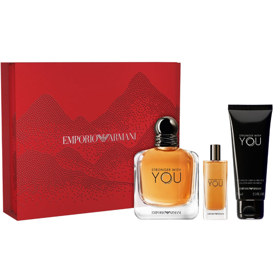 Emporio Armani Stronger With You For Him Eau De Toilette Gift Set 100ml