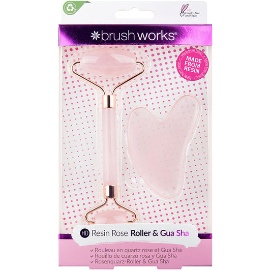 Brushworks Rose Resin Roller & Gua Sha