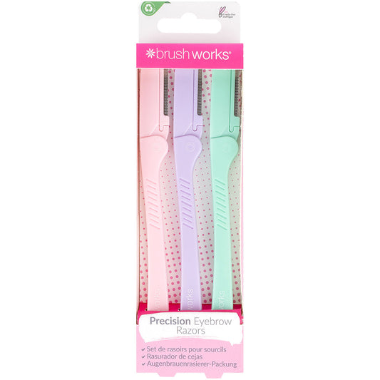 Brushworks Precision Brow Razor Mix Pack of 3