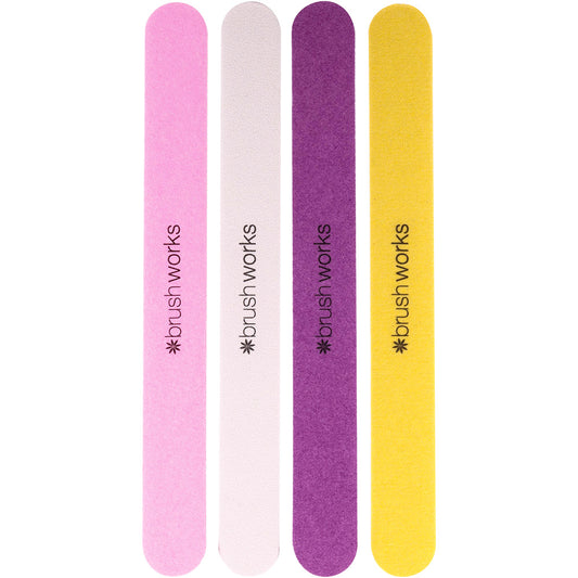 Brushworks Coloured Nail Files Pack of 4