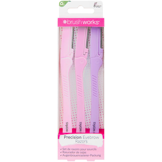 Brushworks Precision Eyebrow Razor Pack of 3