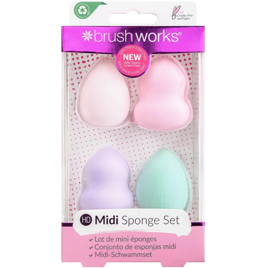 Brushworks HD Midi 4 Piece Blender Sponge Set