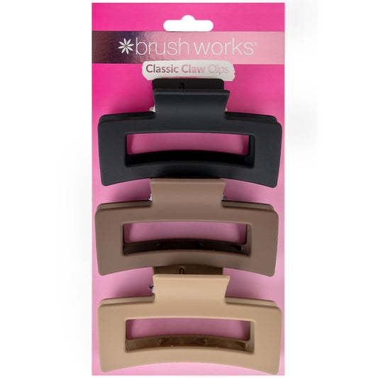 Brushworks Classic Claw Clips Pack of 3