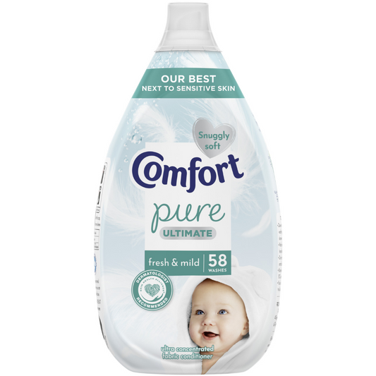 Comfort Pure Ultimate Fresh & Mild Ultra-Concentrated Fabric Conditioner 58 Washes 870ml