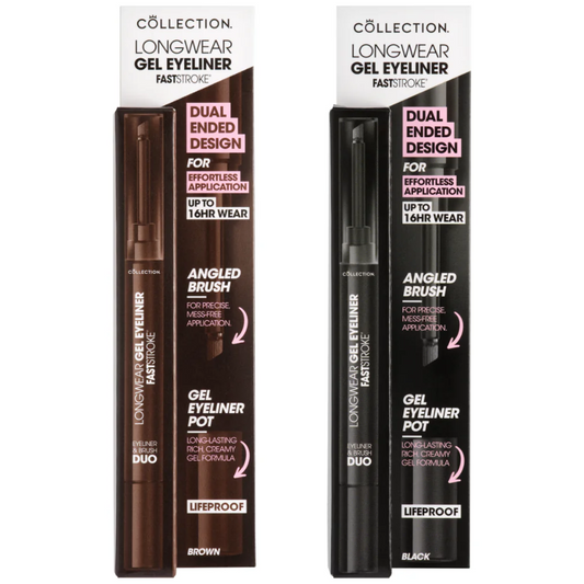 Collection Cosmetics Fast Stroke Longwear Gel Eyeliner & Brush Duo 12ml