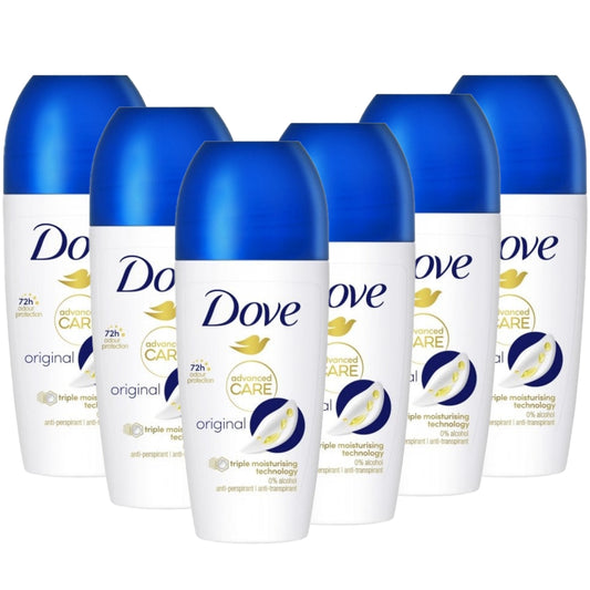 Dove Advanced Care Original Anti-Perspirant Deodorant Roll-On Multipack 6 x 50ml