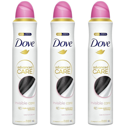 Dove Advanced Care Invisible Care Anti-Perspirant Deodorant Spray Trio 3 x 200ml