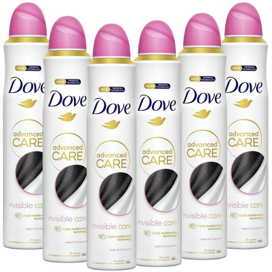 Dove Advanced Care Invisible Care Anti-Perspirant Deodorant Spray 6 x 200ml