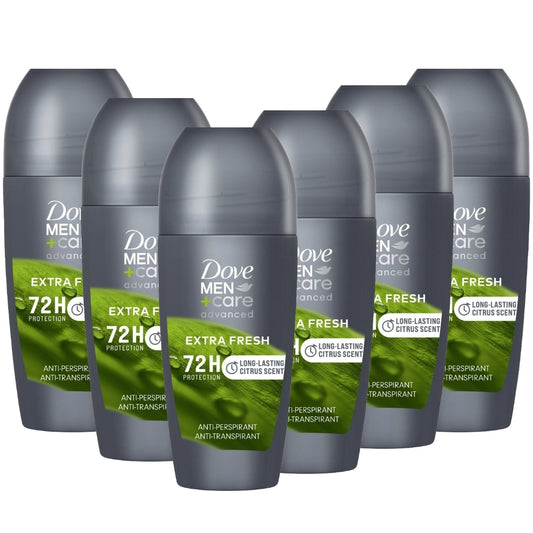 Dove Men Advanced Care Extra Fresh Anti-Perspirant Deodorant Roll-On Multipack 6 x 50ml