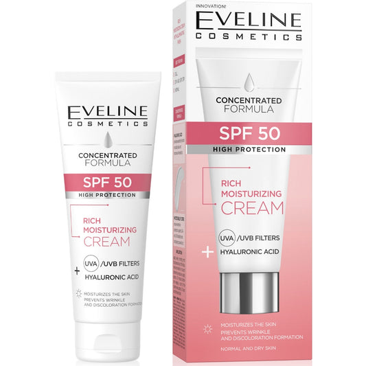 Eveline Cosmetics Hyaluronic Acid Rich Moisturising Cream SPF50 30ml