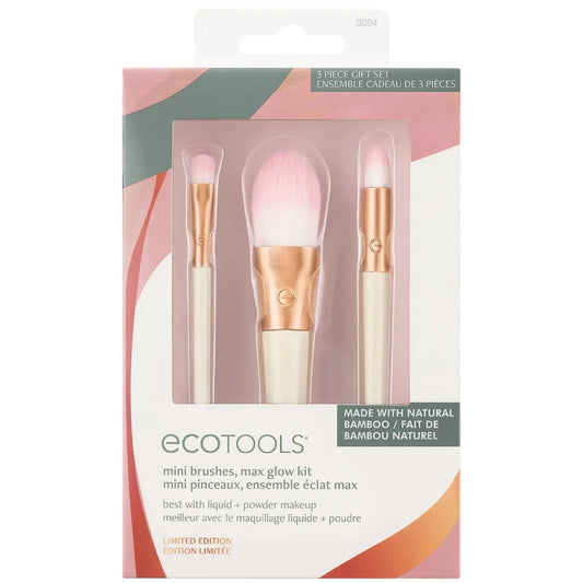 EcoTools Limited Edition 3 Piece Bamboo Mini Makeup Brushes Max Glow