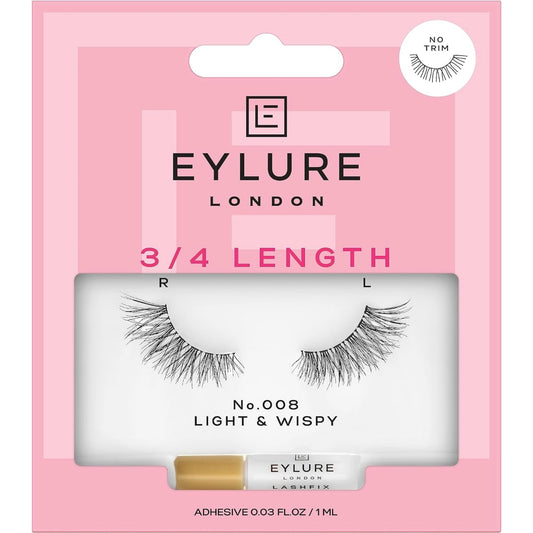 Eylure 3/4 Length 008 Light & Wispy Strip Lashes Black