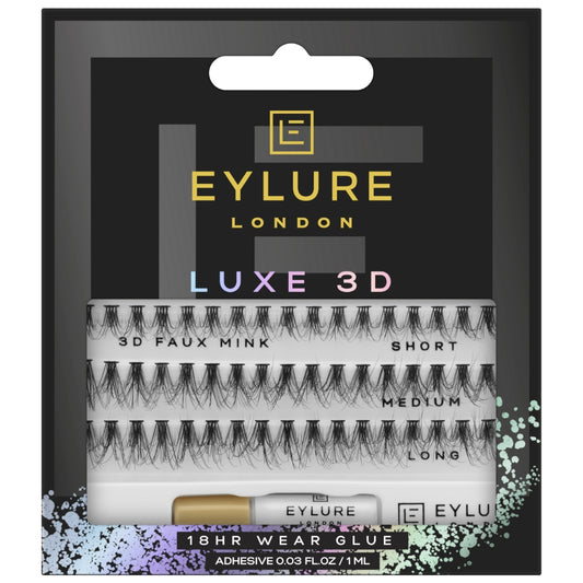 Eylure Luxe 3D Faux Mink Individual Assorted Length Lashes Black