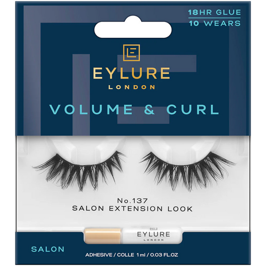 Eylure Volume & Curl 3/4 Length 137 Extreme Curl Strip Lashes Black