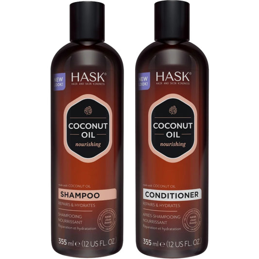 Hask Monoi Coconut Oil Nourishing Shampoo & Conditioner Twin 2 x 355ml