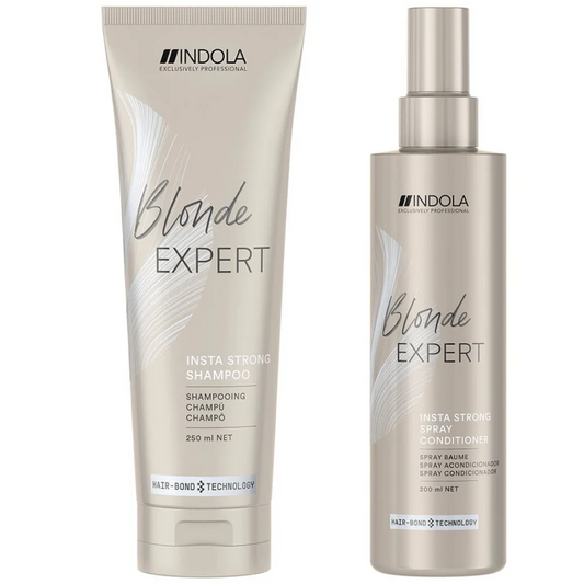 Indola Blonde Expert Insta Strong Shampoo 250ml & Spray Conditioner 200ml Twin