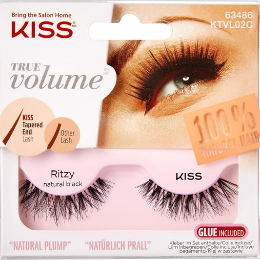 Kiss True Volume Collection Natural Plump Strip Lashes Ritzy Natural Black