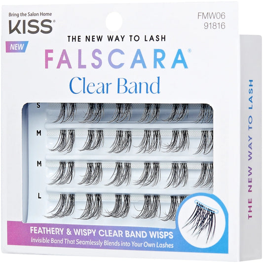 Kiss Falscara Multipack Clear Band Individual Lash Clusters Black 12 Pairs