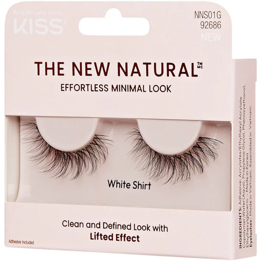 Kiss The New Natural 01 White Shirt False Strip Lashes Black