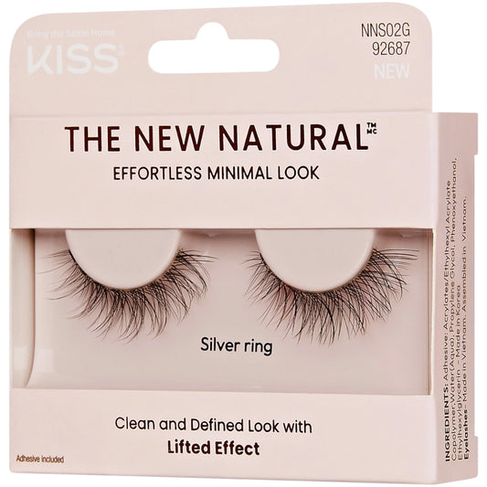 Kiss The New Natural 02 Silver Ring False Strip Lashes Black