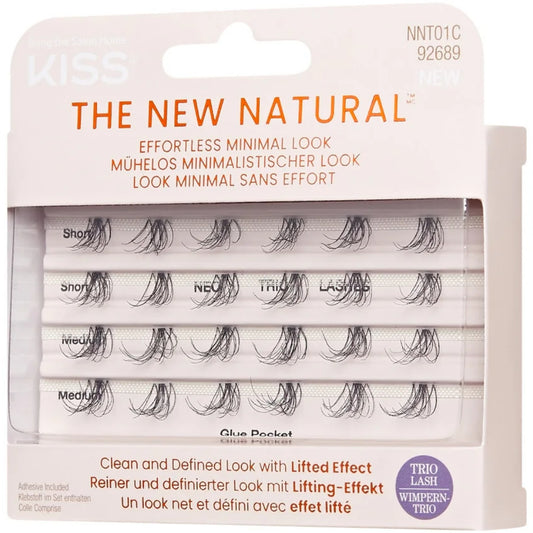 Kiss The New Natural Trio Neo Individual Lashes Black 24 Clusters