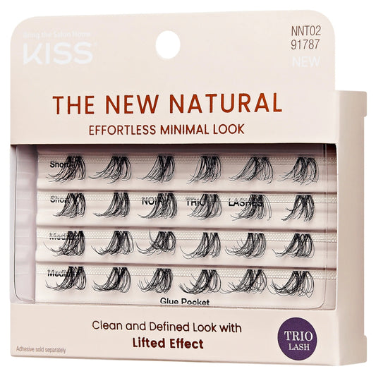 Kiss The New Natural Trio Noir Individual Lashes Black 24 Clusters