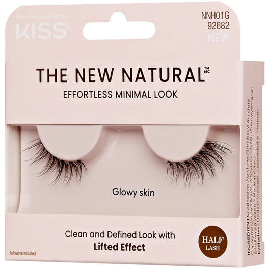 Kiss The New Natural 01 Glowy Skin Half Strip Lashes Black