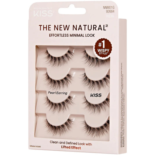 Kiss The New Natural Multipack 01 Pearl Earring Strip Lashes Black 4 Pairs