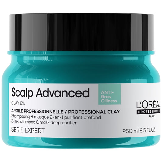 L'Oreal Professionnel Serie Expert Scalp Advanced Anti-Oiliness 2-in-1 Deep Purifier Clay Shampoo & Mask 250ml