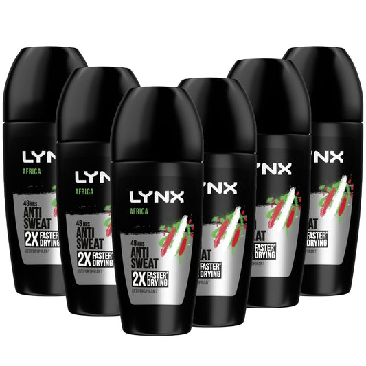 Lynx Africa Anti-Perspirant Deodorant Roll-On Multipack 6 x 50ml